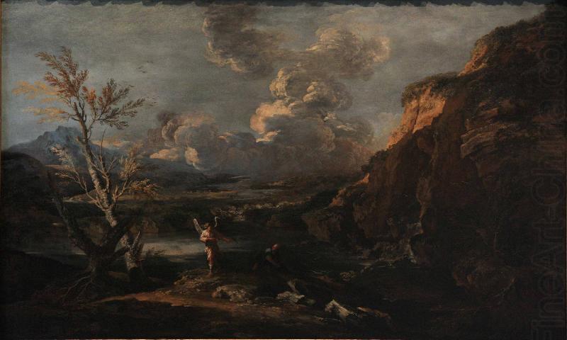 Landscape with Tobit and the angel, Salvator Rosa